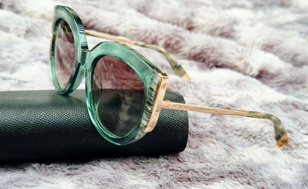 Furla Transparent Green Designer Sunglasses SFU820 03GE - AUTHENTIC- NEW